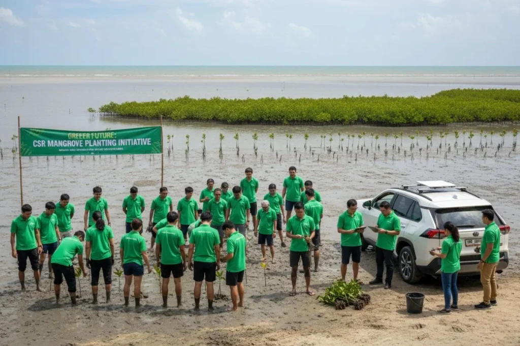 ilustrasi CSR mangrove dengan starlink